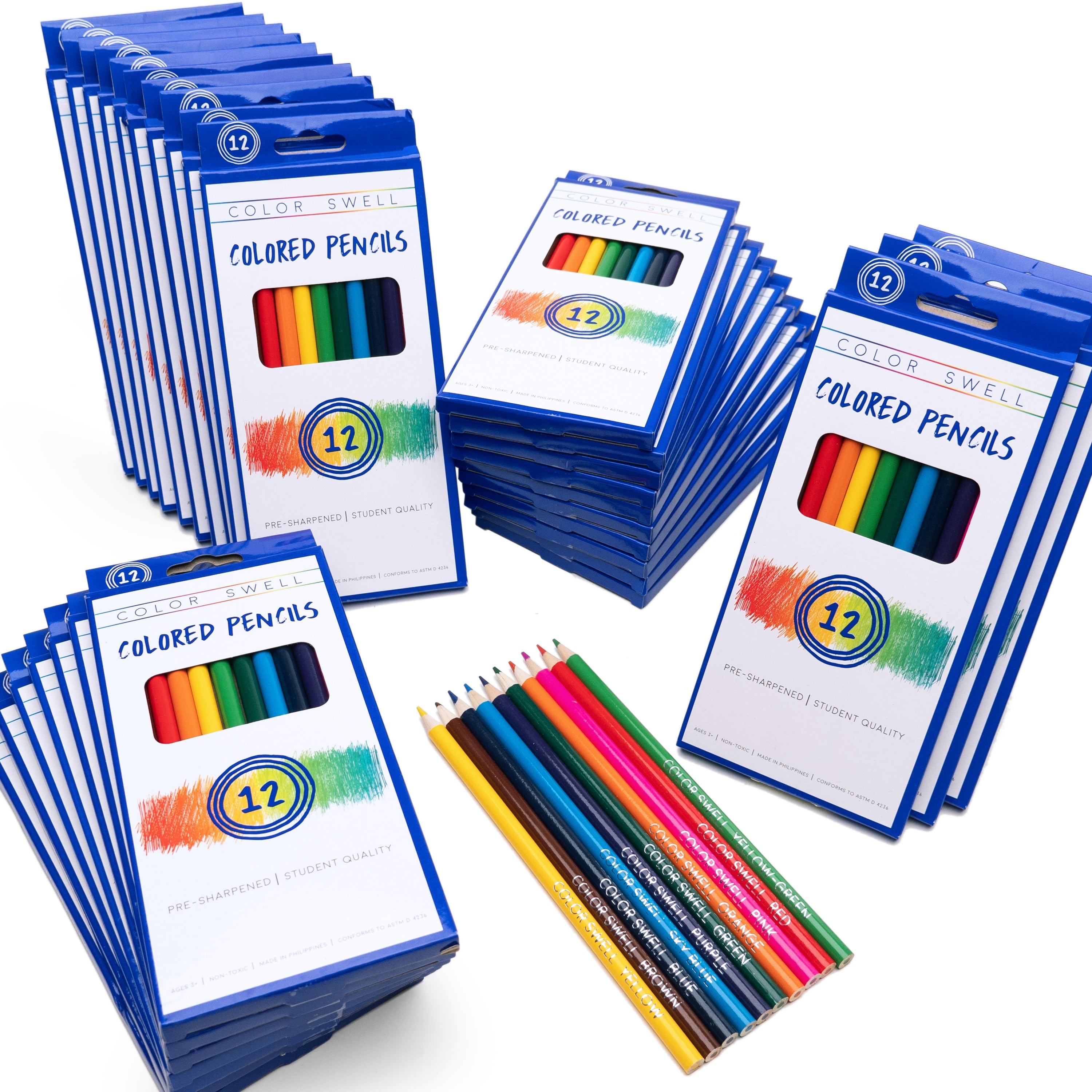 Color Swell Crayons Bulk Packs - 18 Boxes of 24 Vibrant Colored