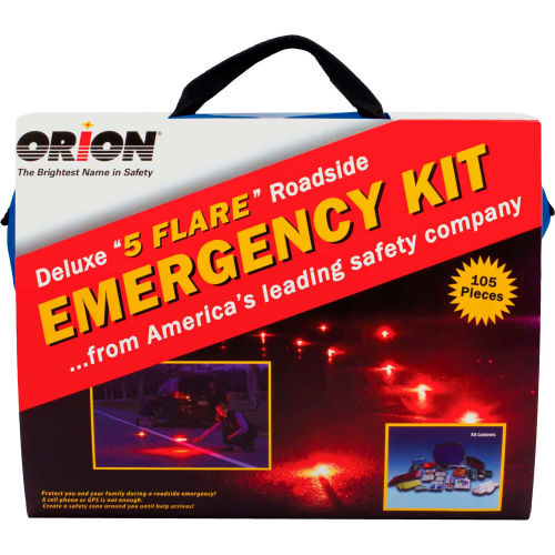 113178 105 Pc. Deluxe 5-Flare Roadside Emergency Kit