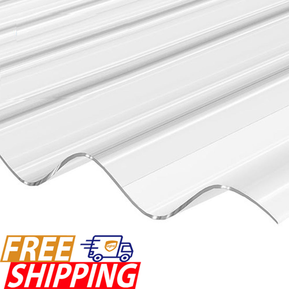 Corrugated Polycarbonate Roofing Sheet - Clear - 1/16