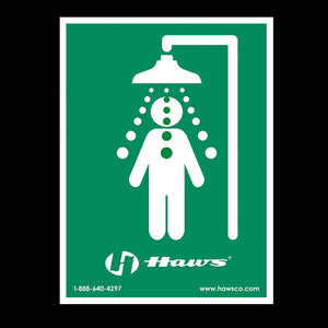 Shower Sign, Model Sp177 Vertical Universal Emergency Shower Sign. Size: 8" X 10-3/4" (20.3 X 27.3