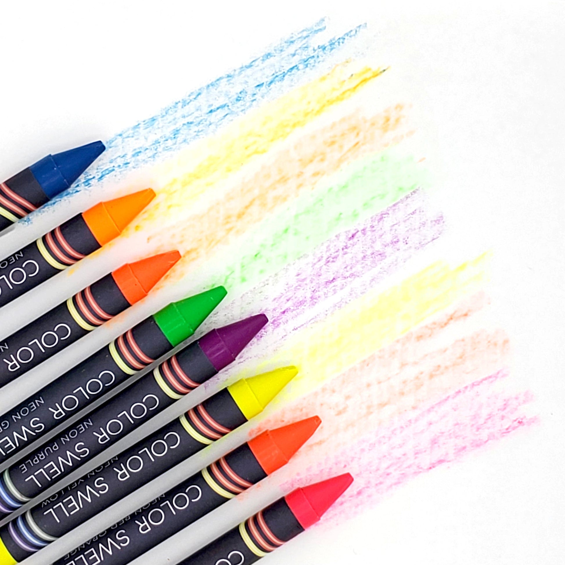 Color Swell Bulk Crayon Packs - 6 Packs Large Neon Crayons and 6 Packs Classic Crayons Color Swell