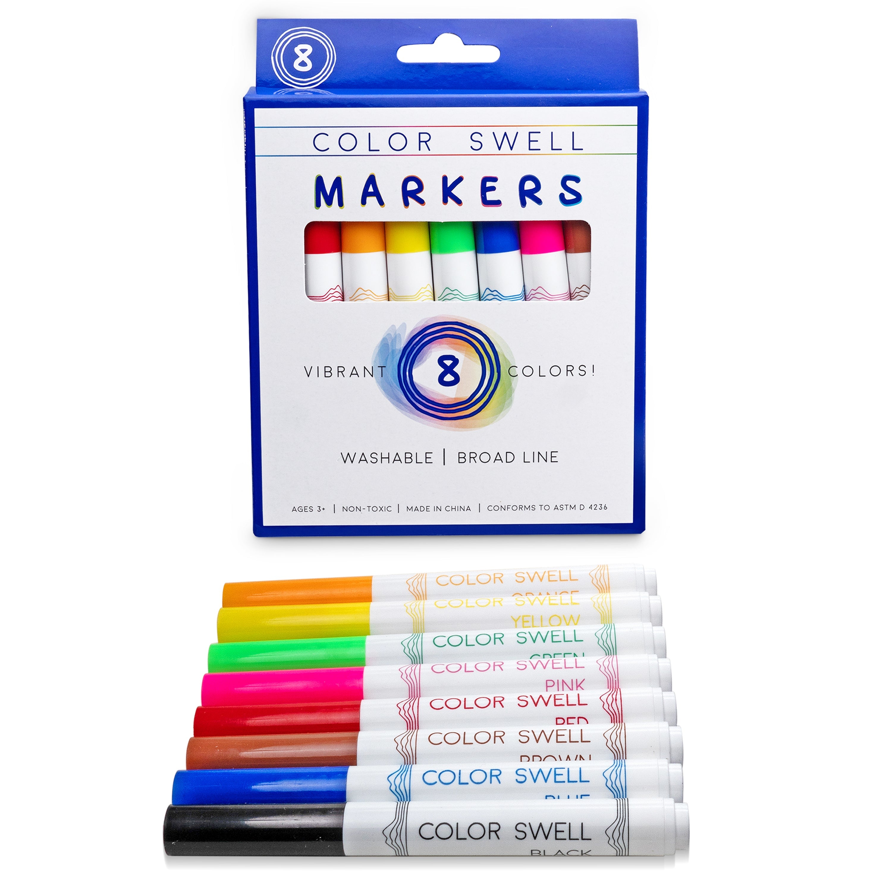 Color Swell Marker Bulk Pack (6 Packs, 8 Markers/Pack) Color Swell