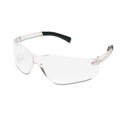 MCRª SafetyBearKat Safety Glasses, Wraparound, Black Frame/Clear Lens