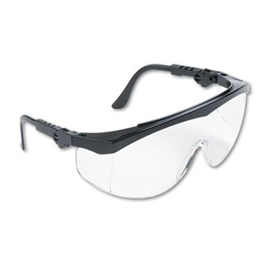 MCRª SafetyTomahawk Wraparound Safety Glasses, Black Nylon Frame, Clear Lens, 12/Box