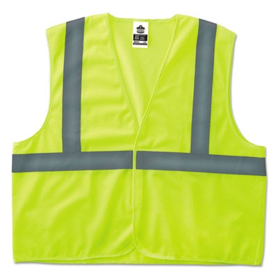 ergodyne¨GloWear 8205HL Type R Class 2 Super Econo Mesh Safety Vest, Small/Medium, Lime