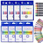 Color Swell Bulk Crayon Packs - 8 Packs Large Neon Crayons and 28 Packs Classic Crayons