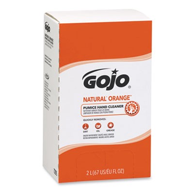 GOJO¨NATURAL ORANGE Pumice Hand Cleaner Refill, Citrus Scent, 2,000mL, 4/Carton