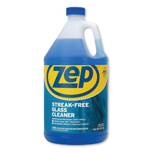 Zep Commercial Streak-Free Glass Cleaner, Pleasant Scent, 1 gal Bottle, 4/Carton