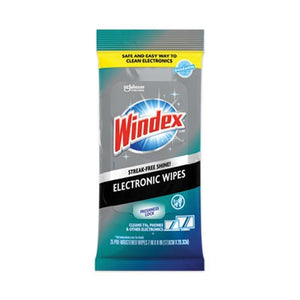 Windex Electronics Cleaner, 7 x 10, Neutral Scent, 25 Wipes