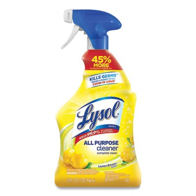 LYSOL¨ BrandReady-to-Use All-Purpose Cleaner, Lemon Breeze, 32 oz Spray Bottle, 12/Carton