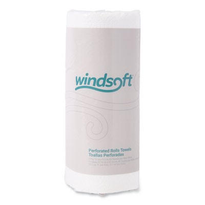 Windsoft¨Kitchen Roll Towels, 2-Ply, 11 x 8.5, White, 85/Roll, 30 Rolls/Carton