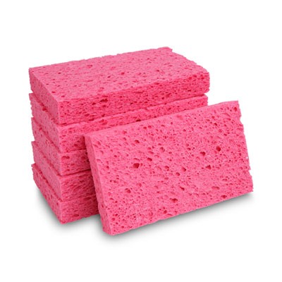 Boardwalk¨Small Cellulose Sponge, 3.6 x 6.5, 0.9" Thick, Pink, 2/Pack, 24 Packs/Carton