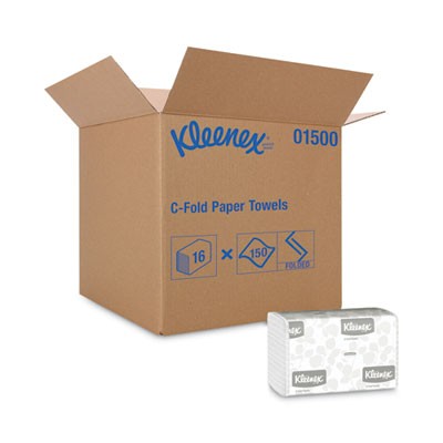 Kleenex¨C-Fold Paper Towels, 10.13 x 13.15, White, 150/Pack, 16 Packs/Carton