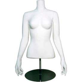 Female Headless Half Mannequin W/O Arms, with Base - Upper - White