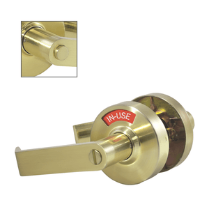 ADA Door Lock with Indicator in Satin Brass - Left-handed