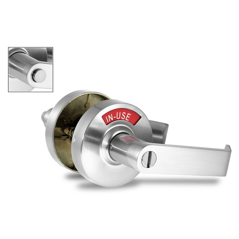ADA Door Lock with Indicator in Satin Chrome - Right-Handed