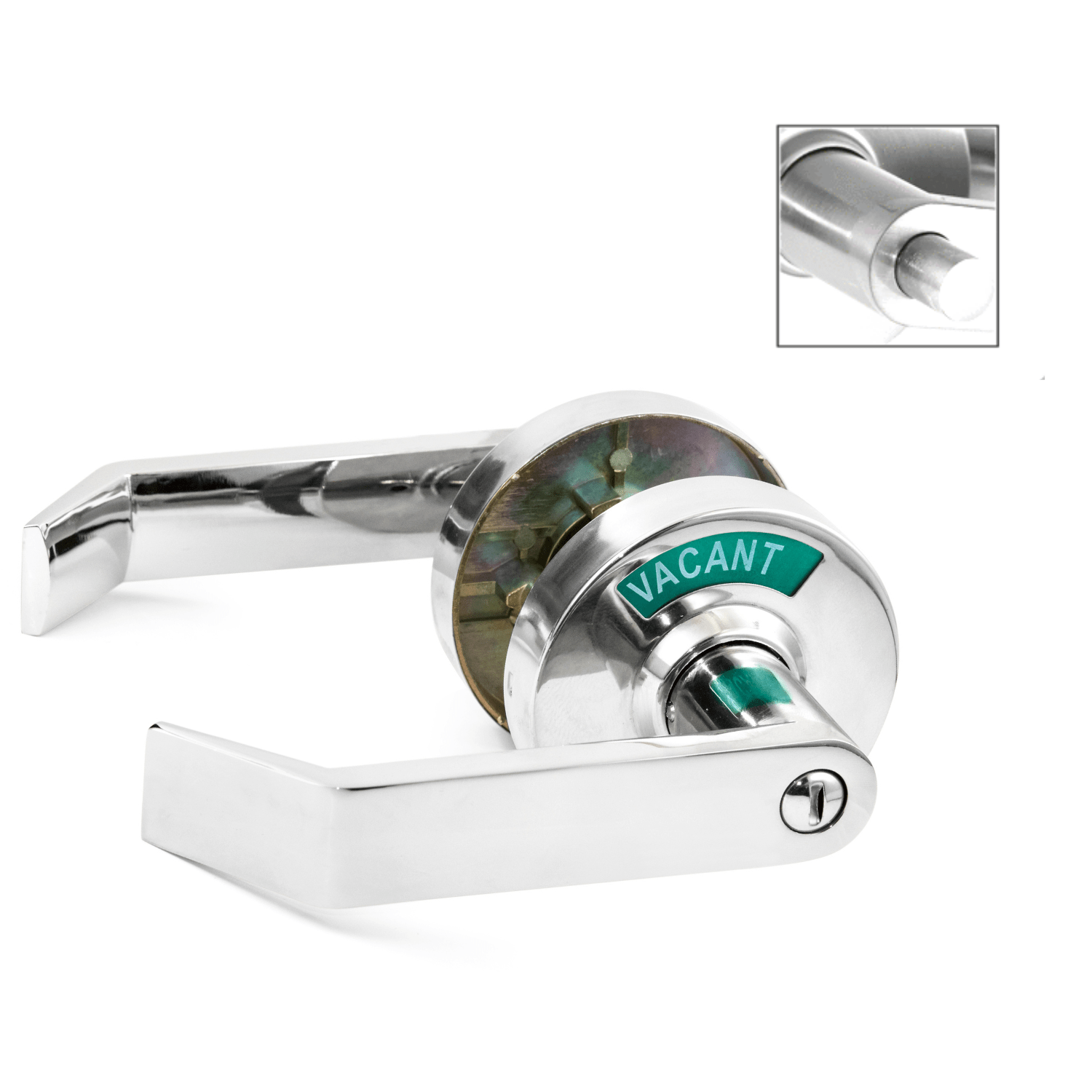 ADA Door Lock with Indicator in Polished Chrome - Left-Handed