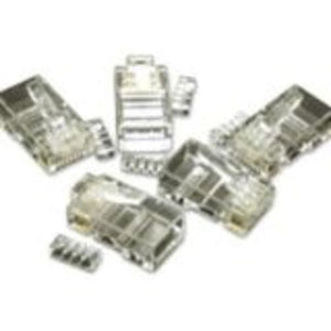C2G RJ45 Cat5E Modular Plug (with Load Bar) for Round Solid/Stranded Cable - 50pk - 50 Pack - RJ-45 - Clear